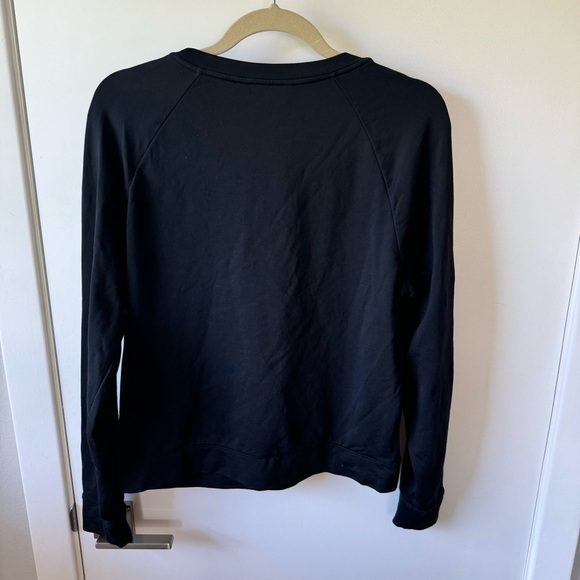Athleta Snappy Sweatshirt Long Sleeve Crewneck Pullover, Size M Black Snap - Picture 4 of 6